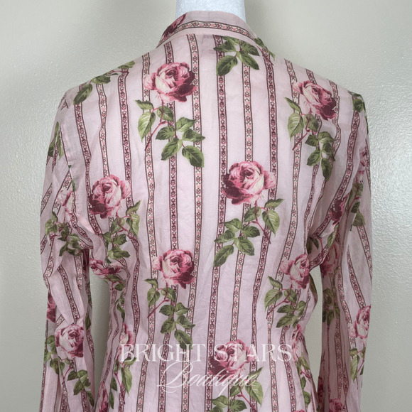 Rare Floral Top ASO Fred in Angel Vintage Pink Rose Long Sleeve Amy Acker - Picture 10 of 10